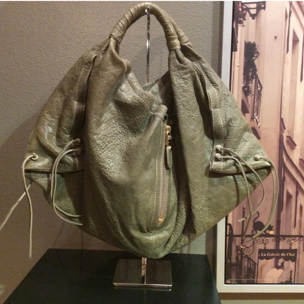 OrYANY Heather Leather Olive Green Hobo Bag